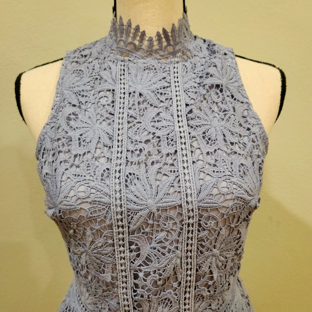 Lavender Crocheted Lace  Dress - Picture 3 of 7